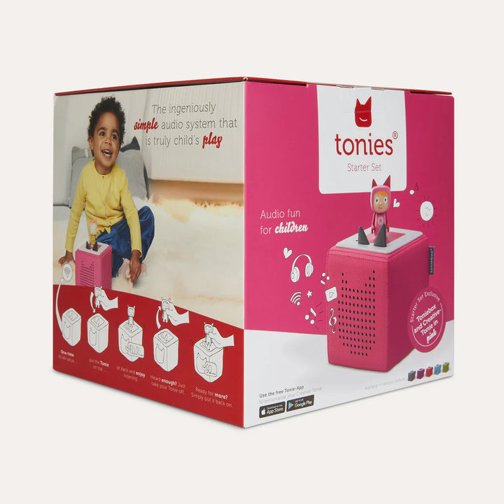 Tonies Toniebox Starter Set Audio Speaker for Kids – Pink